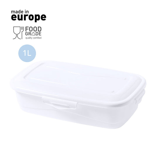 Boîte à lunch rectangulaire en PP blanc de 1L
