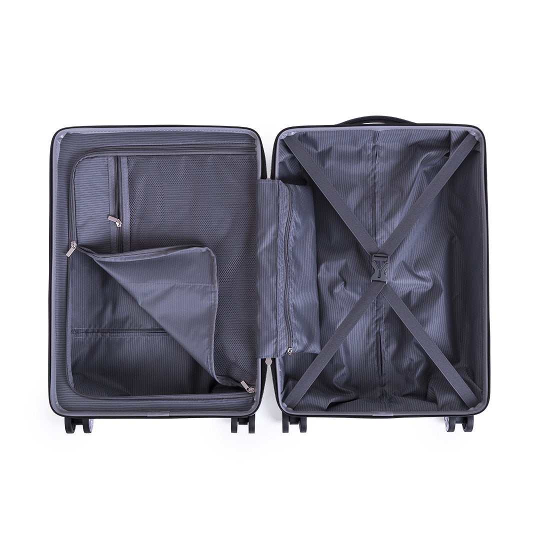 valise Quatre roues télescopiques pour une manœuvrabilité aisée et fluide.