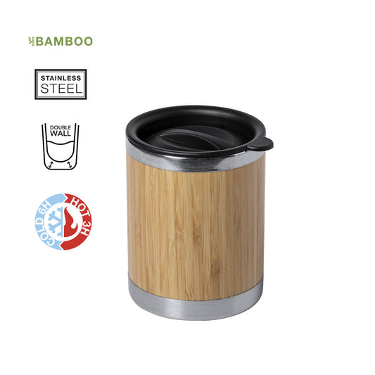 Verre thermique en bambou et acier inoxydable de 300 ml LUBON avec marquage logo