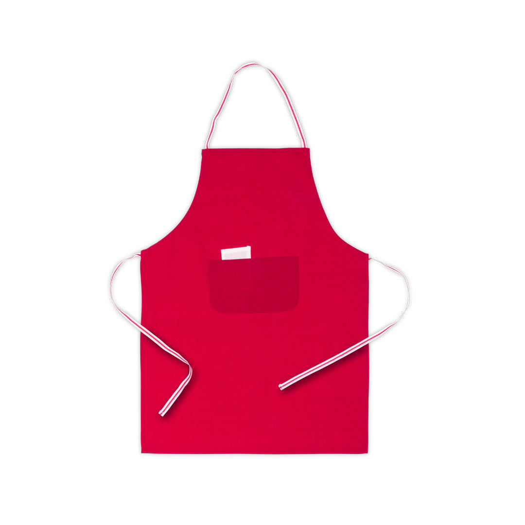 Tablier coton et polyester BACATUS rouge avec poche sur le devant