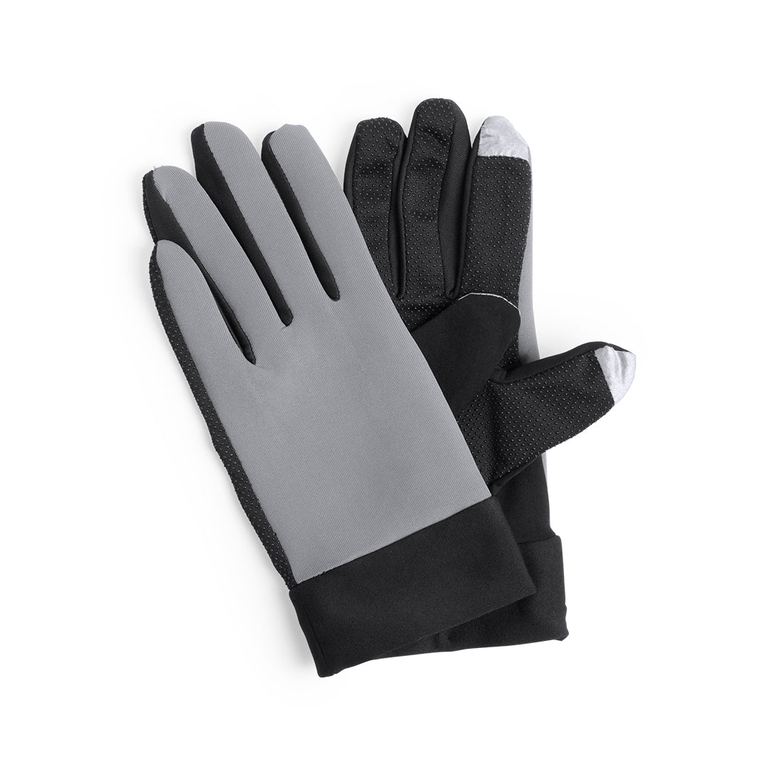 Paire de gants noirs avec détails colorés, index et pouce tactiles