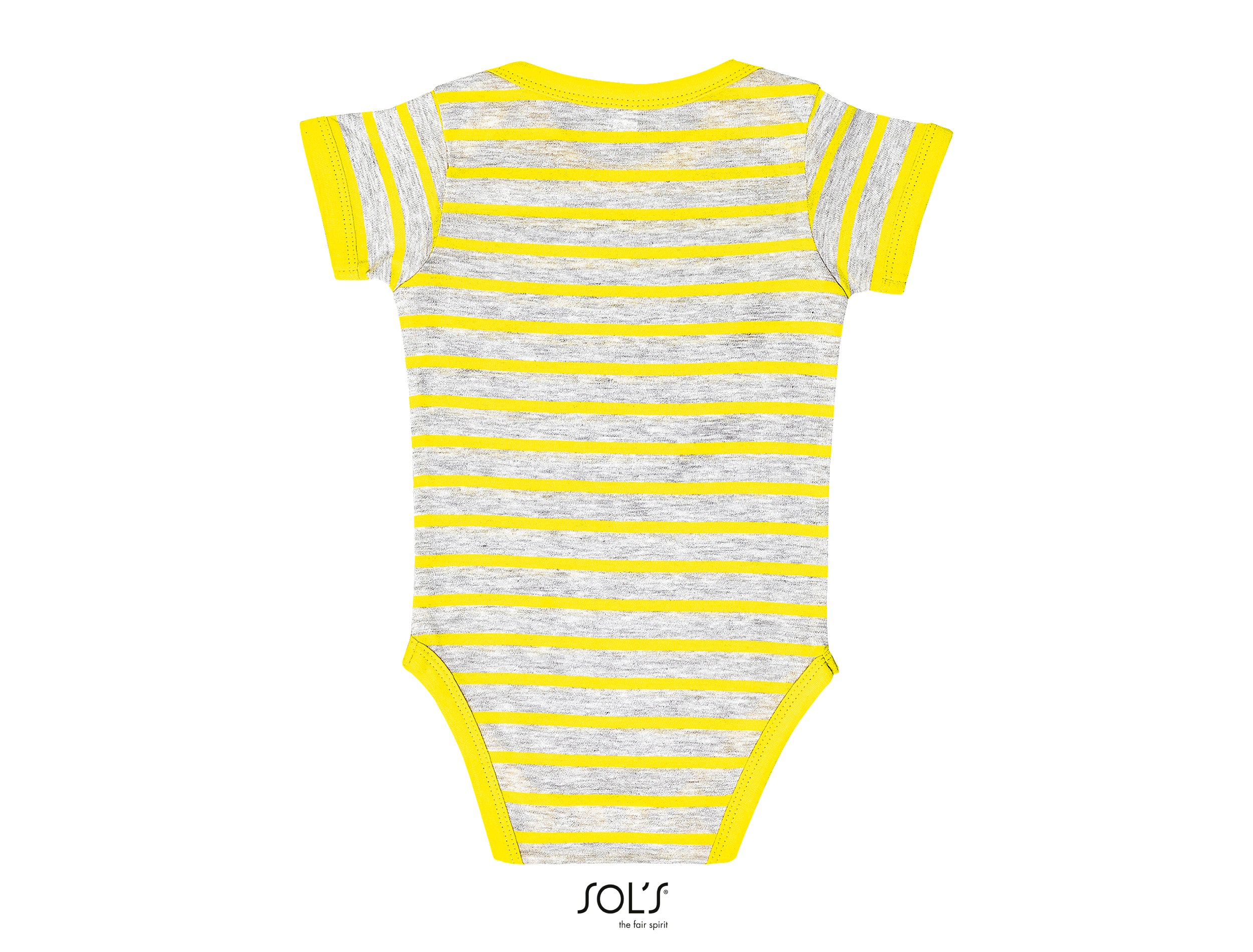 Body MILES BABY KIDS raye jaune et gris de dos