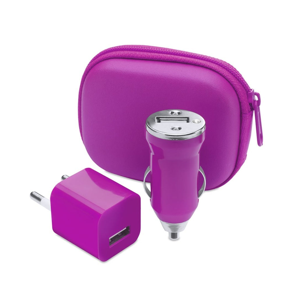 Set Chargeurs USB Canox rose